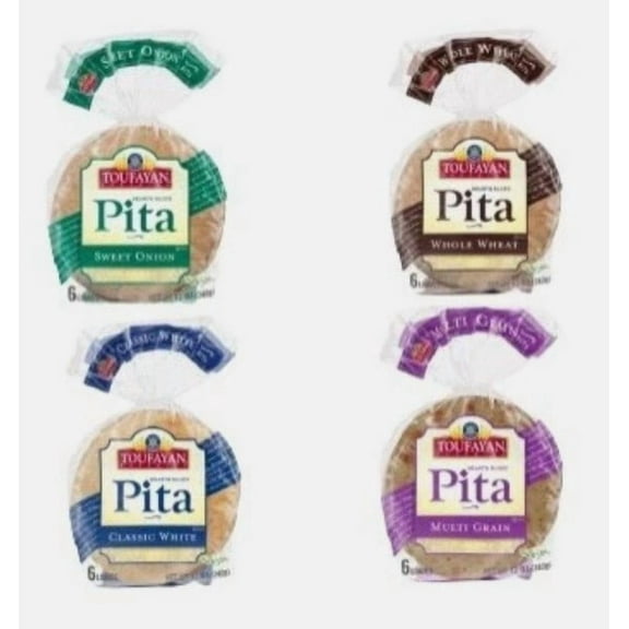 Toufayan 4 Assorted Pita Bread | Vegan | Kosher (4 Pack)