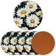 thumbnail image 2 of Daisy Luxury Microfiber Leather Round Coasters Set of 6 - 11x11 cm Drink Coasters for Home and Office Use, 2 of 6