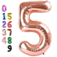 thumbnail image 1 of Números de globos en oro rosa de 40 pulgadas para decoración de fiesta de cumpleaños, 1 of 6