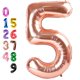 thumbnail image 1 of Números de globos en oro rosa de 40 pulgadas para decoración de fiesta de cumpleaños, 1 of 6