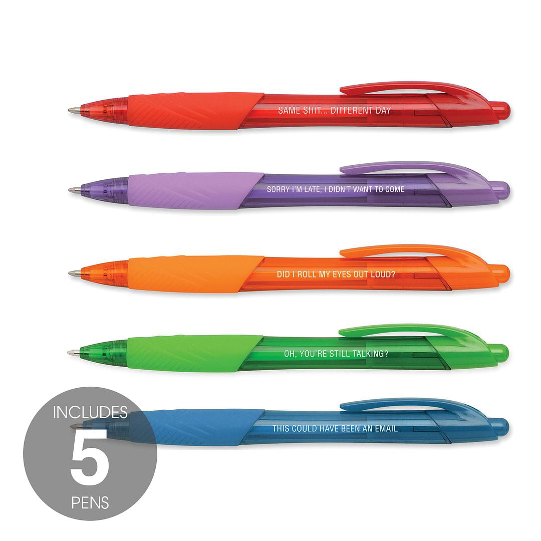 5 Packs Of Funny Pen Set For Colleagues Ballpoint Pens Cheeky Novelty Pens  Cool Rude Stationery Office Desk Accessories Work Leaving Gift For Teachers