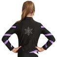 thumbnail image 2 of Hansber Girls Ice Skating Costume Dance Jacket Kids Sports Zip Up Coat Long Sleeve Yoga Pullover Tops Light Purple 10, 2 of 7