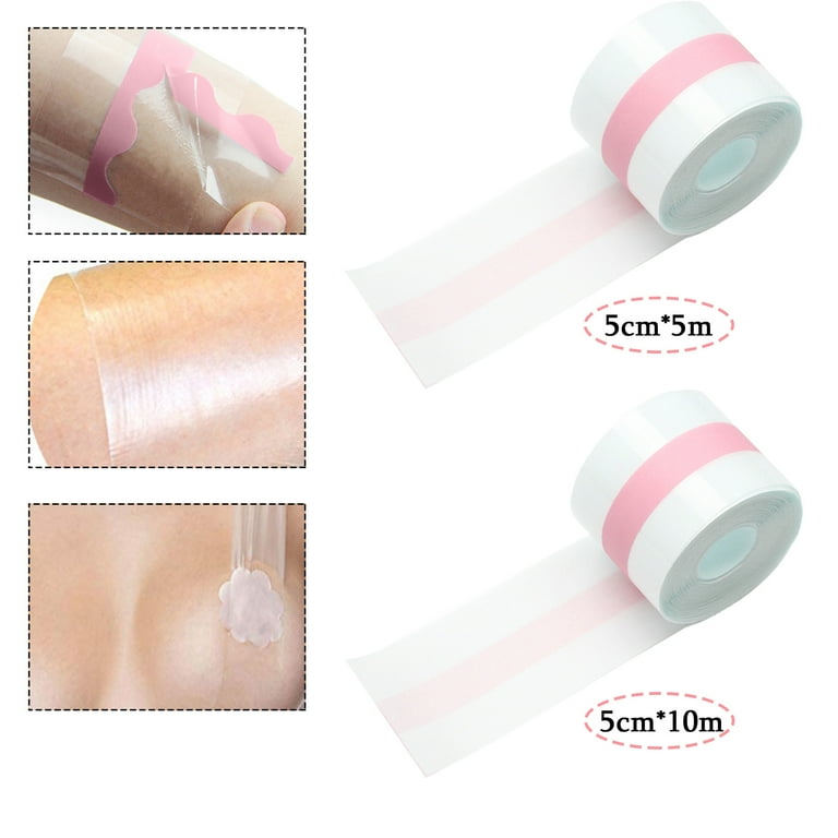 Boob Tape for Larger Breasts, 5M/10M Extra-Long Roll Booby Tape,Adhesive Bra Breast Lift Tape for Large Breasts A-D Cup,by WJFORLION