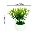 thumbnail image 3 of Small Artificial Potted Plants - Faux Green Greenery in White Plastic Pots for Desk, Shelf, Bathroom, and Home Office Decor, 3 of 7