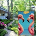 thumbnail image 4 of PHYHOO  Hello Summer Garden Flag Double Sided Pink Flamingo Tropical Beach Summer Welcome Small Yard Flag Burlap Seasonal Farmhouse Outside Outdoor Decoration White, 4 of 6