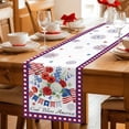 thumbnail image 5 of 250th Anniversary Floral Table Runner 120 Inches, Red Blue Stars 4th of July Bed Runner Dresser Scarves Tabletop for Indoor Outdoor Parties/Ceremony/Banquet, 13"x 120", 5 of 9