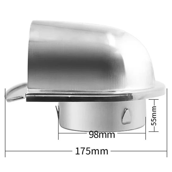 4inch 100mm Waterproof Stainless Steel Vent Vent Hood Anti corrosion Exhaust Extractor For Wall Air
