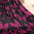 thumbnail image 3 of Black Pink Butterfly Pattern Blanket,Comfortable Soft Flannel Throw Blanket,All Season,Warm Lightweight Blankets for Sofa Bed Couch Living Room Chair,30"x40", 3 of 4