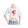 thumbnail image 2 of Djo Merch Apple Crop Top Midriff-Baring Tshirt Women Girl Short Sleeve, 2 of 3