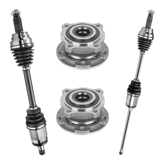 AutoShack Front CV Axle Shaft Left & Right   Wheel Hub Bearing Assemblies with ABS Replacement for 2007-2016 BMW X5 2008-2016 BMW X6 4-PC Kit