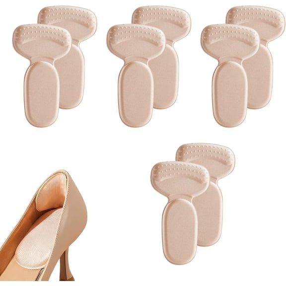 Back Heel Cushion Pads, Self-Adhesive Heel Pads for Shoes that are Too Big, Soft Heel Grips Inserts for Men Women, Stop Heel Slip & Blister, Improved Shoe Fit and Comfort (White,4 Pair)