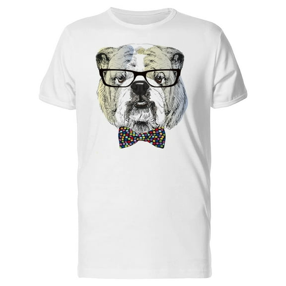 Smart English Bulldog Head T-Shirt Men -Image by Shutterstock, Male x-Large