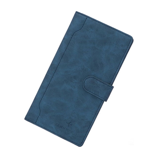 Cartera Minnieouse de cuero PU para tarjeta de crédito Soporte para almacenamiento de pasaporte Monedero Organizador de moda Azul
