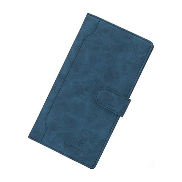 Qarigey Cartera para tarjeta de identificación, soporte de almacenamiento para pasaporte, fecha escolar portátil, monedero para tienda, Carteras Azul