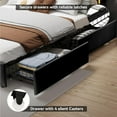 thumbnail image 5 of LED Queen Bed Frame with Headboard and Storage,Bed Frame Queen Size with 4 Storage Drawers and LED Lights,Velvet Upholstered Queen Size Bed with Charging Station,No Box Spring Needed,Black, 5 of 9