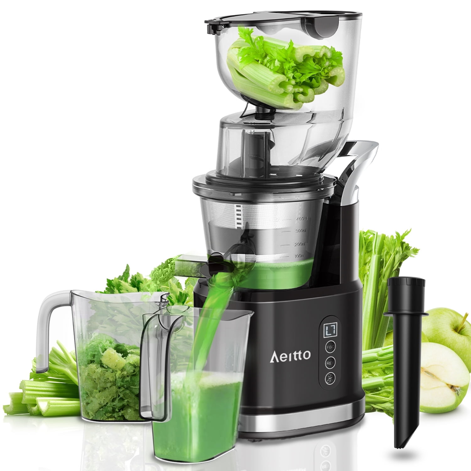 Kuvings Elite Whole Slow Juicer - Silver, Powerful Juice Extractor