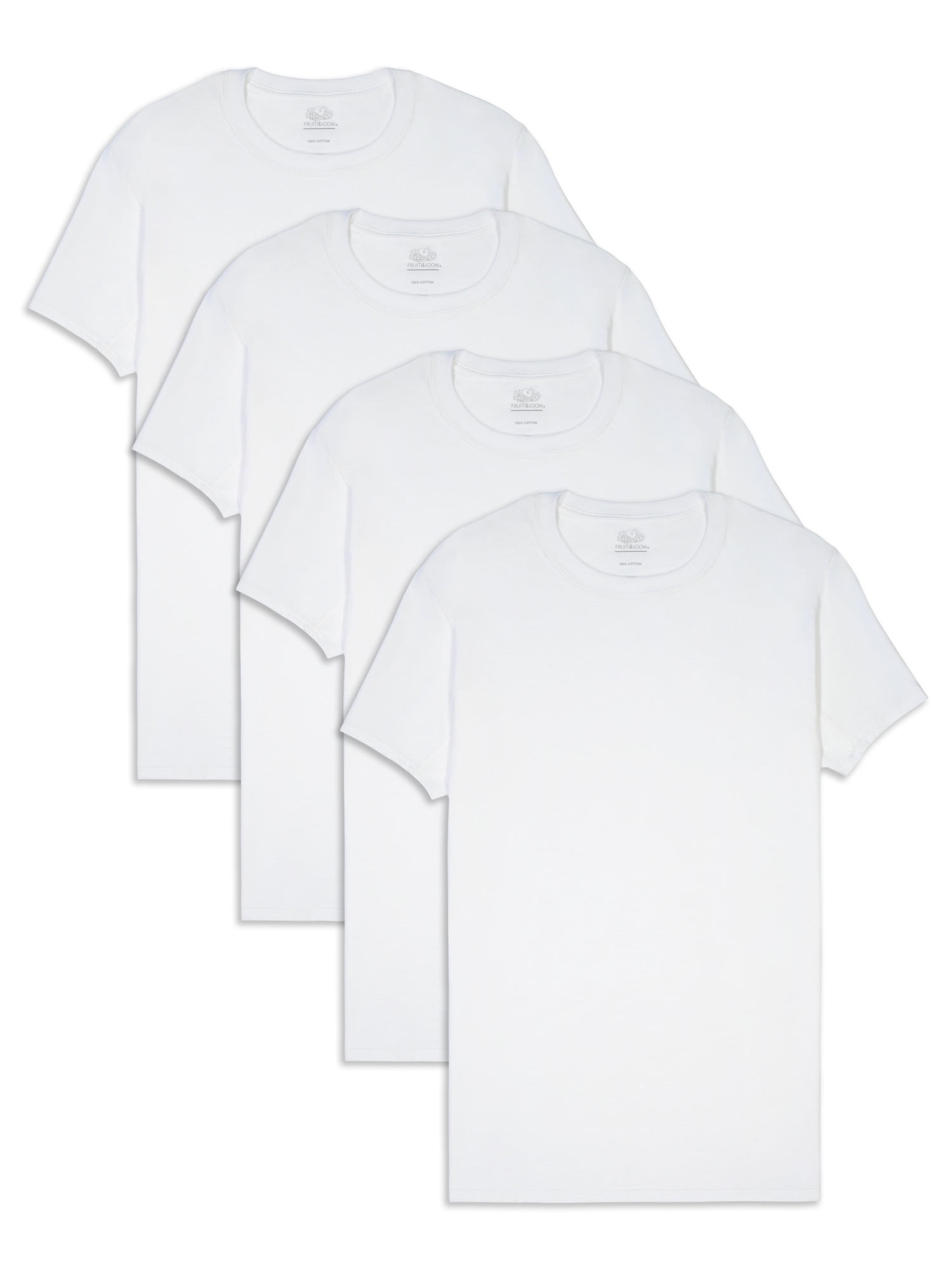 Fruit of the Loom Men's CoolZone White Crew T-Shirts, 4 Pack, Size 2XL ...