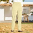 thumbnail image 2 of ManxiVoo Womens Casual Corduroy Pants with Elastic Waist Straight Leg Design Comfort Fit Ribbed Textured Everyday Trousers L Size Beige, 2 of 5