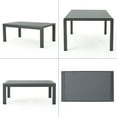 thumbnail image 3 of Table Basse en Aluminium pour Usage Extérieur, Table Basse Rectangulaire Résistante aux Intempéries pour Patio, Jardin Ou Balcon, Design Moderne en Gris, 3 of 5