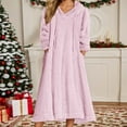 thumbnail image 2 of DGMIOCS Women’s Cozy Hoodie Dress for Home and Casual Wear Soft Winter Tunic with Front Pockets Relaxed Warm Loungewear Outfit Pink XXL, 2 of 5