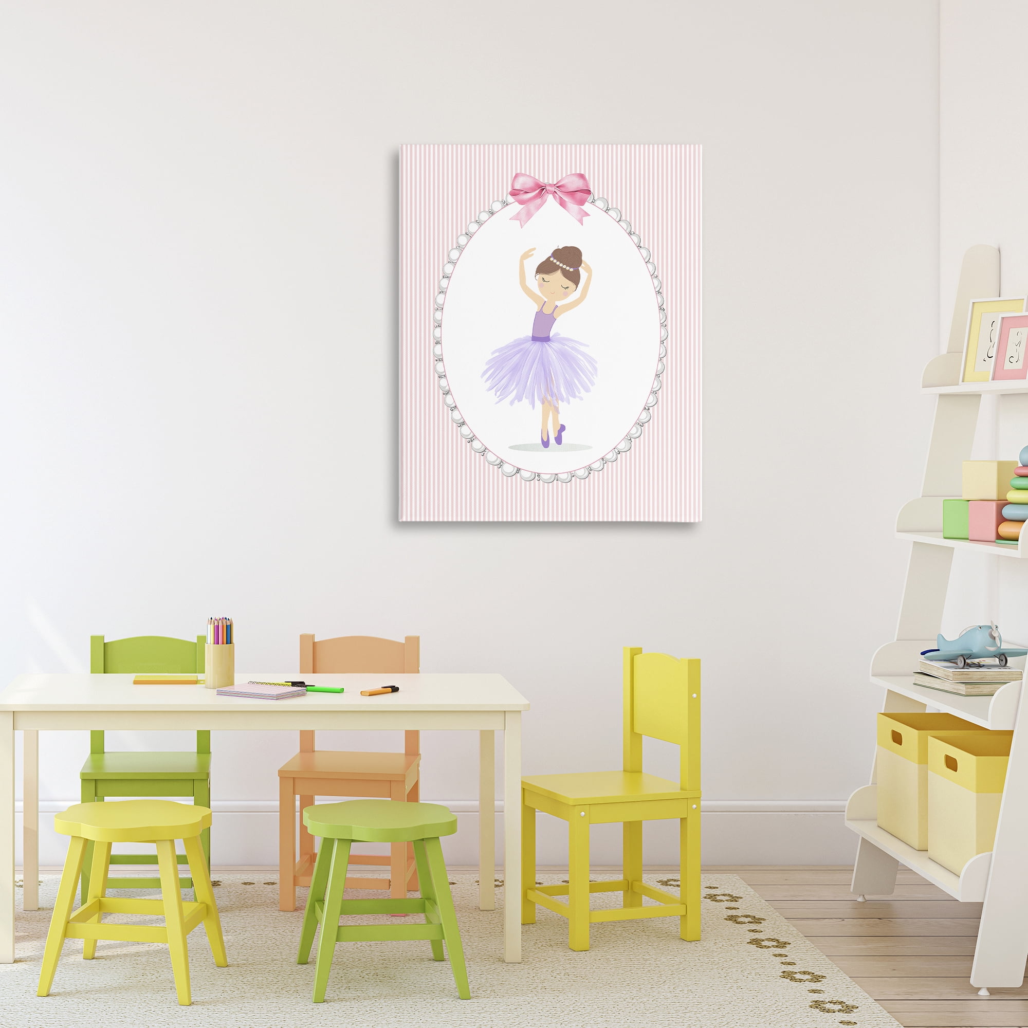 Stupell Industries Graceful Dance on Stripes Canvas Wall Art, design by Christine Simpson Art