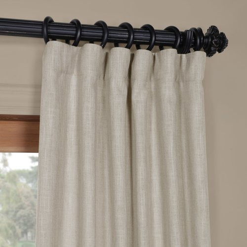 Half Price Drapes Solid Heavy Faux Linen Rod Pocket Single Curtain