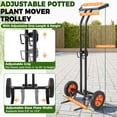 thumbnail image 3 of Heavy Duty Plant Dolly with Wheels for Large Pots, Rolling Plant Stand with Adjustable Clamp Arm, Potted Plant Mover Trolley for Garden Patio Indoor Outdoor, 175 lbs, 3 of 10