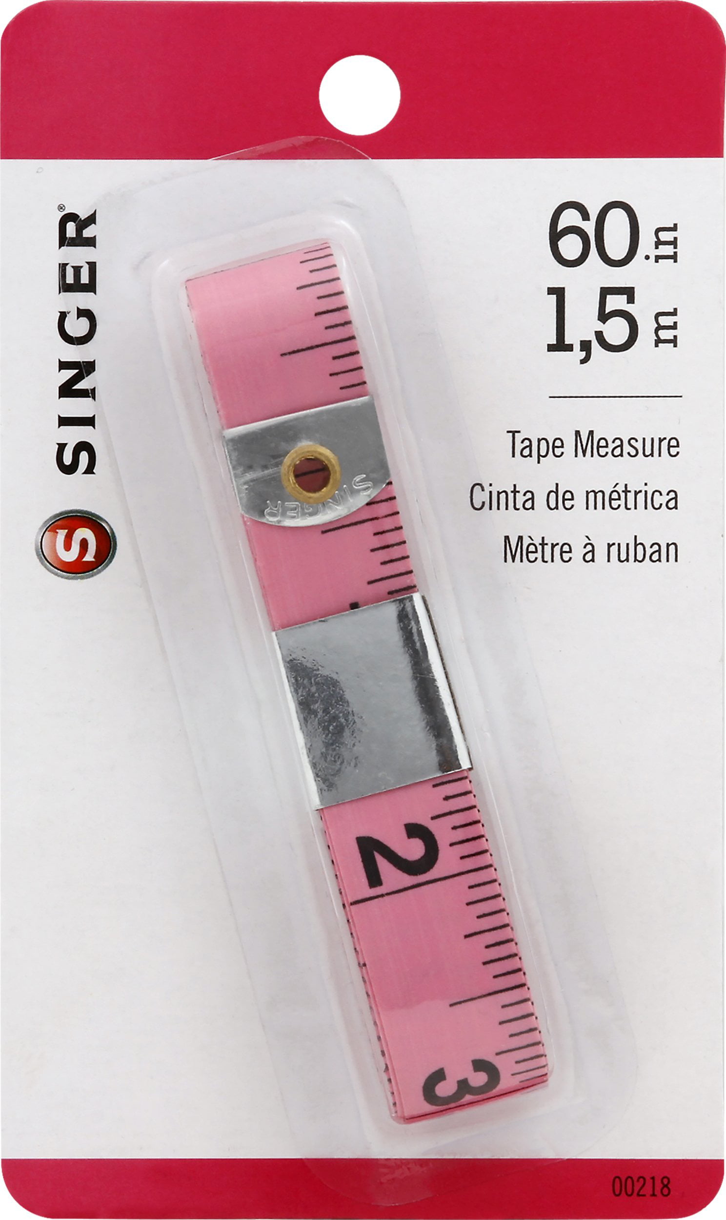 Brewer Sewing - Singer Pink Tape Measure-Fiberglass 60in
