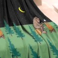 thumbnail image 3 of Green Bigfoot and Campfire Pattern Blanket,Comfortable Soft Flannel Throw Blanket,All Season,Warm Lightweight Blankets for Sofa Bed Couch Living Room Chair,30"x40", 3 of 4