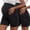 Black/Black, variant on Yawrut 2 Pack Ladies' Comfortable High Waist Support Abdominal Side Pocket Pregnant Yoga Shorts
