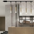 thumbnail image 4 of FSLiving J-Type Track Light Pendants with Linear Industrial Look 5W LED Track Spotlight Gold Light Accent Light Adjustable Stagger The Heights Decorate for Kitchen 3 Lights Customizable,Warm White, 4 of 6
