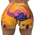 thumbnail image 2 of Uemuo Vibrant Flamingo Illustration Pattern Women Workout Impact Shorts Scrunch Butt Lifting Gym Shorts Seamless Booty Biker Shorts-XX-Large, 2 of 8