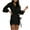 Black, variant on Fesfesfes Women Dress Casual Trumpet Long Sleeve Solid Turn-down Collar Slimming Mini Shirt Dresses Clothes Sale