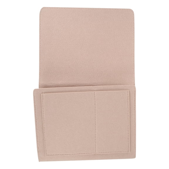 GOOHOCHY Felt Hanging Bedside Organizer with Premium Storage Pockets for Books, Remotes, and Essentials, Beige 12.5 x 8.5 x 5 inches