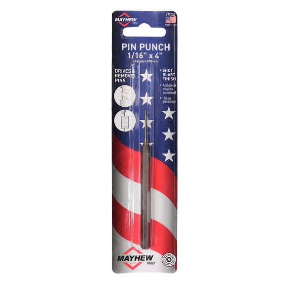 Mayhew 71032 Pin Punch, 1/16 in Tip, 4 in L
