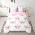 thumbnail image 2 of Erosebridal Cute Bowknot Bedding King Size, Branch Botanical Bed in a Bag King size, Fairy Angle Decor, Reversible 7pcs, 2 of 5