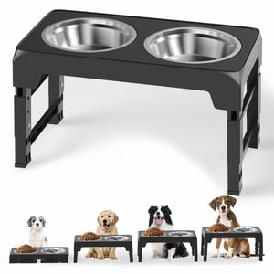 Cshidworld Elevated Dog Bowls with 5 Adjustable Heights