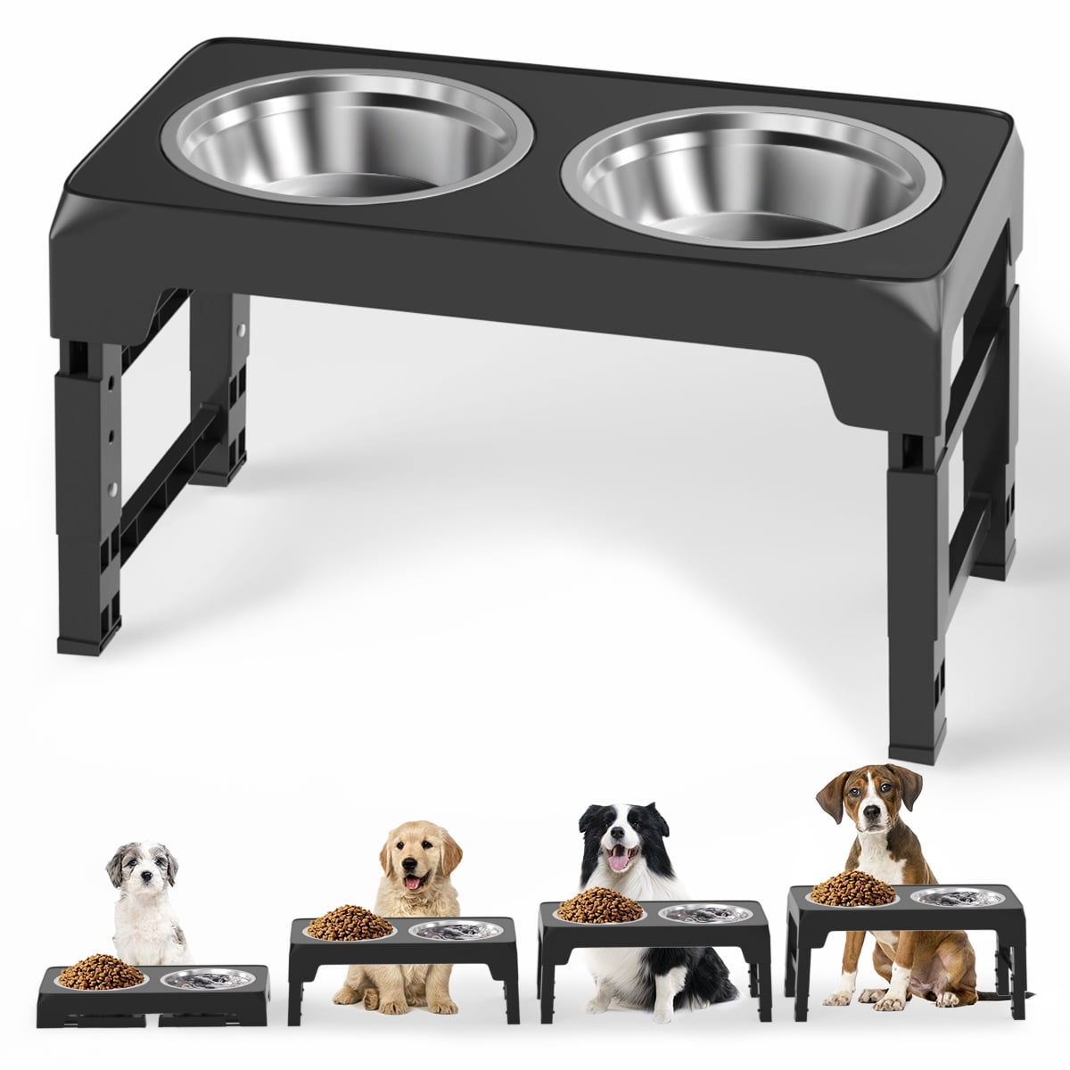 Cshidworld Elevated Dog Bowls with 5 Adjustable Heights photo 1