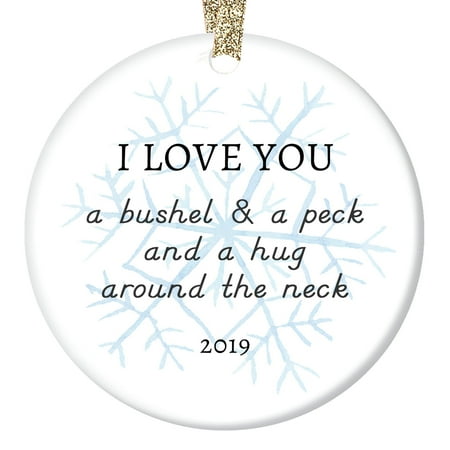 Christmas Gifts 2019 For Teens 2019 Christmas Ornament Ceramic Parents to Son Daughter Mom Dad Love Hugs & Kisses Lovely Snowflake Special Child Adopted or Stepchildren Porcelain 3