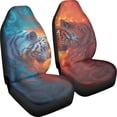 thumbnail image 3 of XYZCANDO Fire & Ice Tiger & Leopard Animal Print Car Front Seat Covers for Woman Thin Car Seat Covers Easy Install Anti-Scratch, for Van SUV Truck, 3 of 9