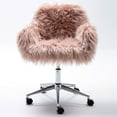 thumbnail image 3 of LUXMOD Faux-fur Chrome Base adjustable Office Chair, 3 of 9