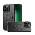 thumbnail image 2 of For iPhone 13 Pro Max Metal Chrome Kickstand [Magnetic Circle] Shockproof Matching Camera Hybrid - Black, 2 of 4