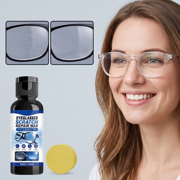 erdimoy Eyeglasses Scratch Repair Wax, 1.76OZ Lens Scratch Remover Paste with Sponge for Optical Lens Daily Maintenance