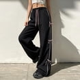 thumbnail image 5 of Edvintorg Womens Joggers Bowknot Elastic Waisted Loose Casual Wide Leg Athletic Pant with Drawstring Women’S Clothing Black S, 5 of 6