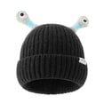 thumbnail image 1 of Sonducket Gorro de invierno tejido con fibras acrílicas, tentáculos moldeables y pequeño monstruo brillante, bonito gorro brillante Sombreros negro, 1 of 6