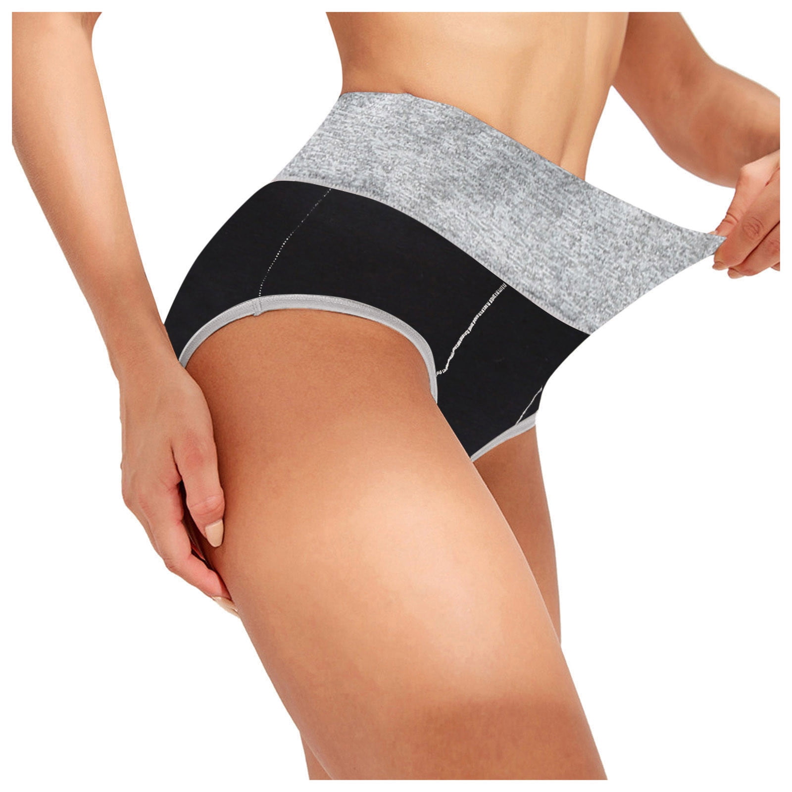  Tummy Control Underwear For Women High Waisted Nylon Brief No  Show Womens Bikini Seamless Panties 4pack S-XXXL Black