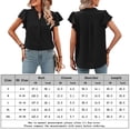 thumbnail image 2 of Blusa De Manga Corta Camiseta informal para mujer con cuello en V y volantes, ligera para mujer, ajuste relajado (negro L) Ygjytge para Mujer Negro T XL, 2 of 8