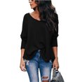 thumbnail image 2 of Pull-over Casual à Col en V à Manches Longues pour Femmes, 2 of 4