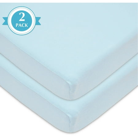 American Baby Company Modern Blue Cotton Fitted Sheets Crib Bed (2 Pieces )