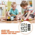 thumbnail image 3 of 4PCS Toy Car Wheels Rubber Tire Wheels with Metal Shaft 1:64 Model Car., 3 of 9